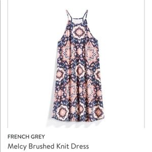 NWT  French Grey  Navy Blue Melcy Brushed Knit Dress - S